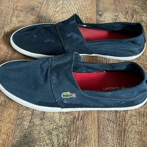 MENS LACOSTE NAVY BOAT SHOE